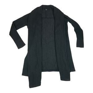 allbirds women's small the cardi long wool open Black Open Front Cardigan sweate